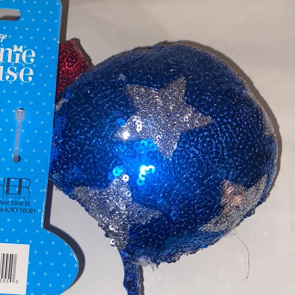 Minnie Mouse Ears Disney Headband 4th of July Stars Stripes Red Blue Sequins